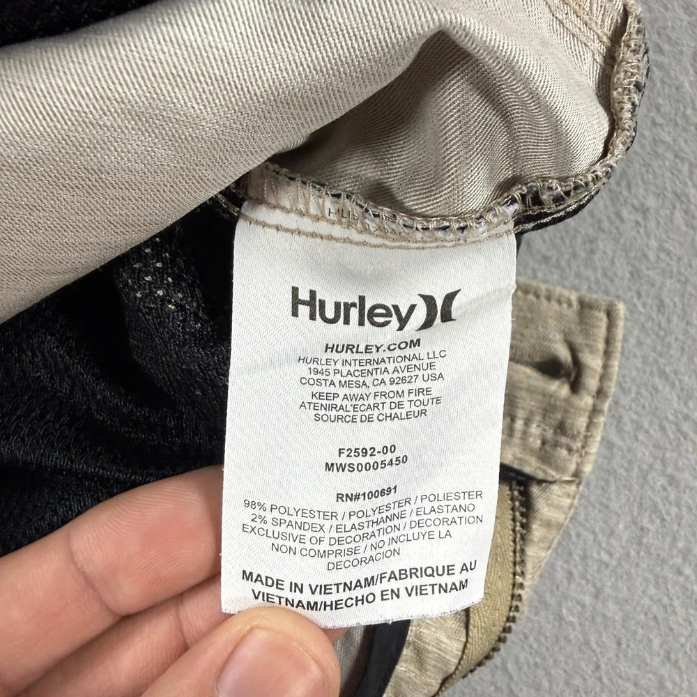 Hurley Nike Dri-Fit Hybrid Walk Shorts Mens 31 Khaki Chino Golf Performance